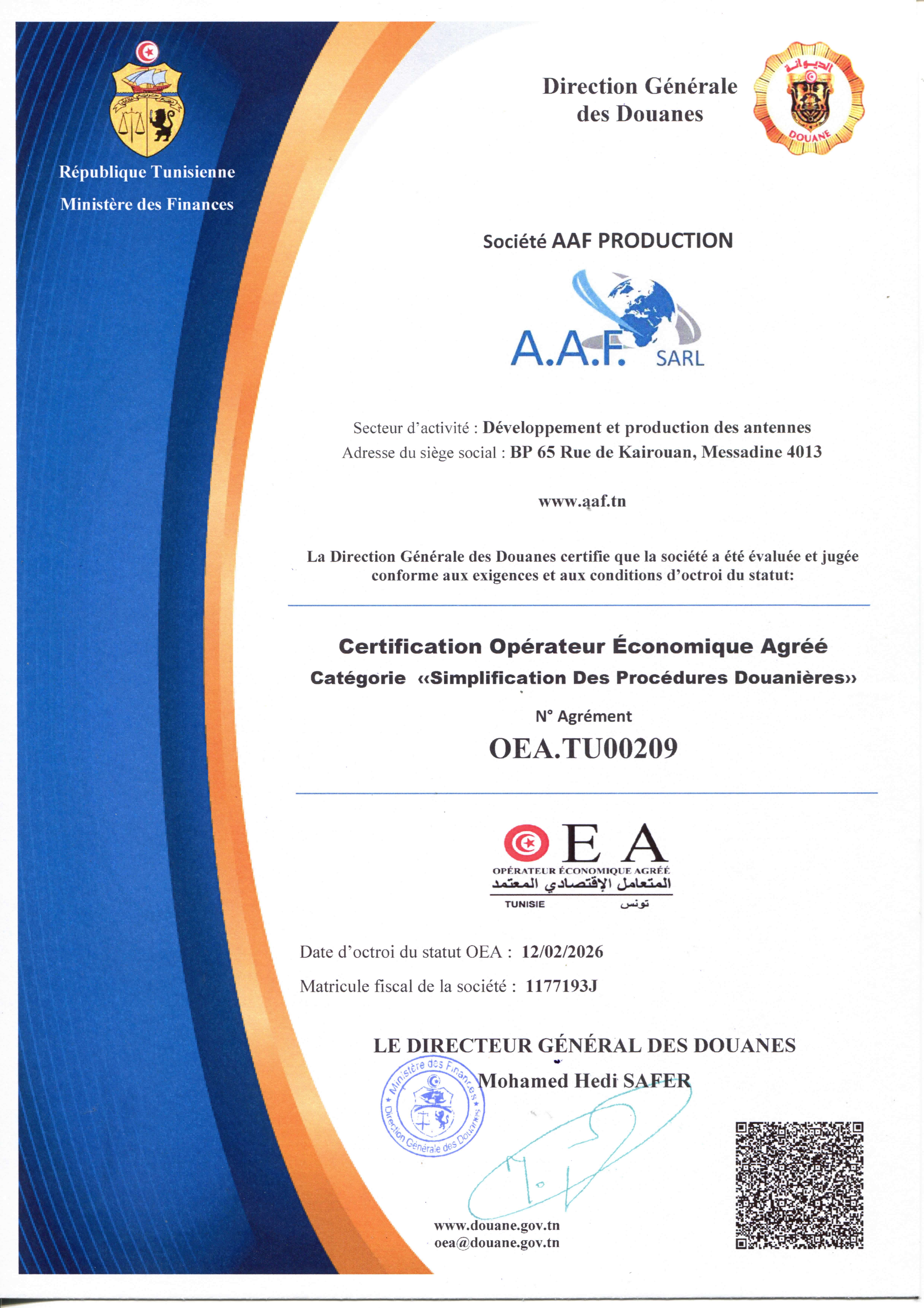 OEA Opérateur Economique Agréé